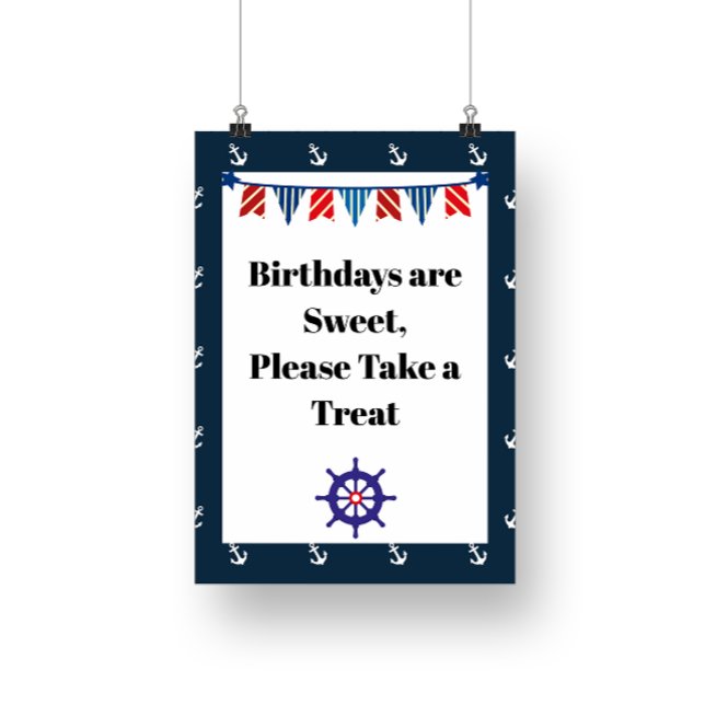 Póster Rótulo Nautical Sailing Birday Party (Subido por el creador)