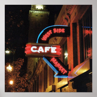 Póster Rótulo Neon Cafe (Cleveland, Ohio) Poster 12x12