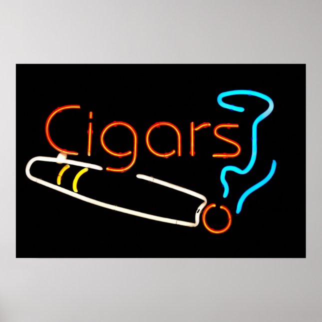 Póster Rótulo Neon Cigars (Frente)