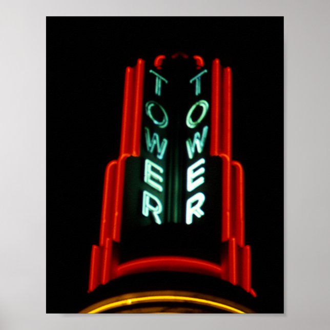 Póster Rótulo Neon Tower Records de 1979 (Frente)