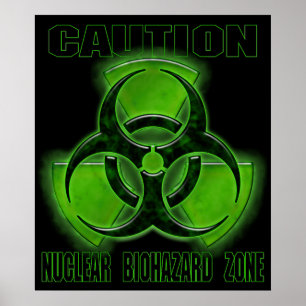 Póster Rótulo nuclear de la precaución del Biohazard