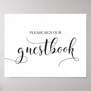 Póster Rótulo nuestro Boda de Guestbook Poster - Caligraf