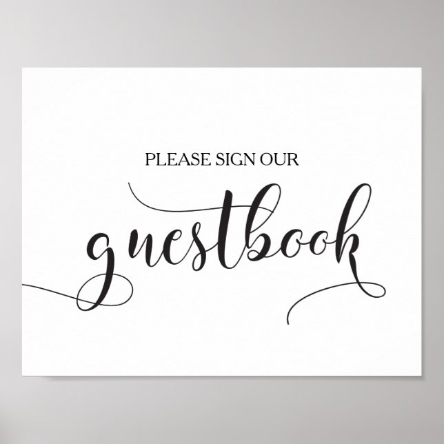 Póster Rótulo nuestro Boda de Guestbook Poster - Caligraf (Frente)