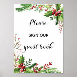 Póster Rótulo nuestro libro boda botánica acuarela