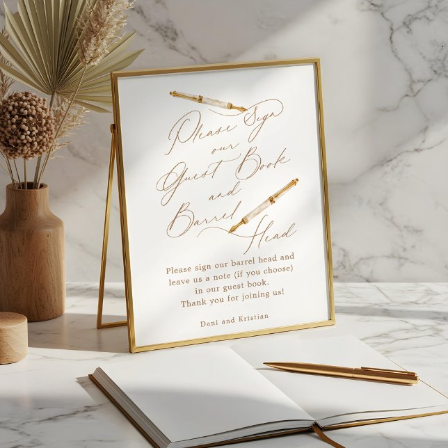 Póster Rótulo Nuestro Libro De Invitados Y Lápiz Acuático (Subido por el creador)