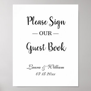 Póster Rótulo Nuestro Rótulo Boda Guestbook