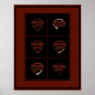 Póster Rótulo Occidental de Construcción Automática, Kans