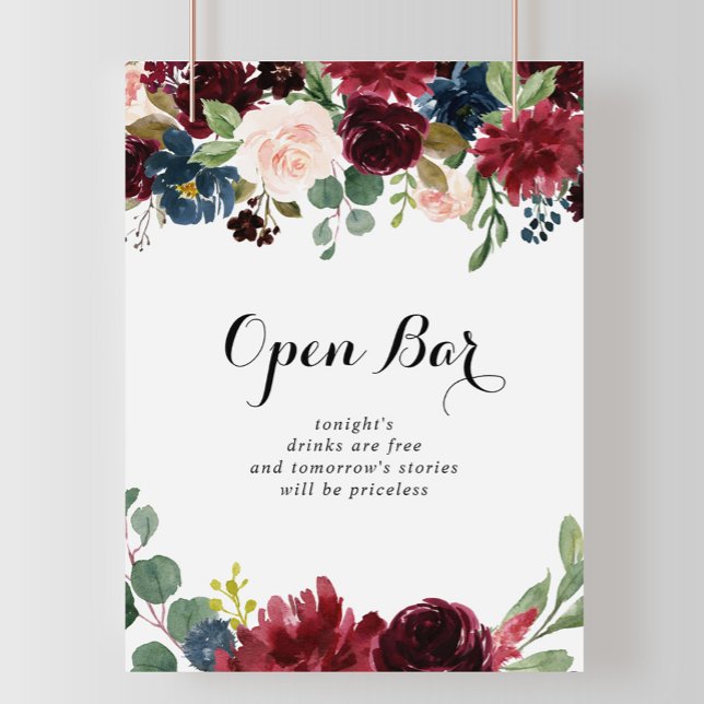 Póster Rótulo Open Bar Boda de caligrafía rusa de otoño (Subido por el creador)