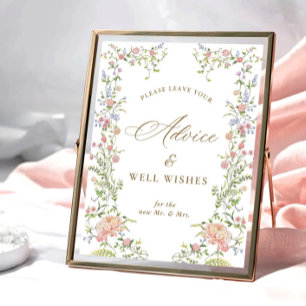 Póster Rótulo Ornate Victorian Grace Floral Advice & Wier