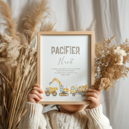 Póster Rótulo Pacifier Hunt Baby Shower