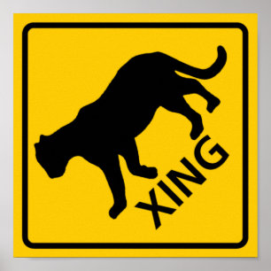 Póster Rótulo Panther Crossing Highway