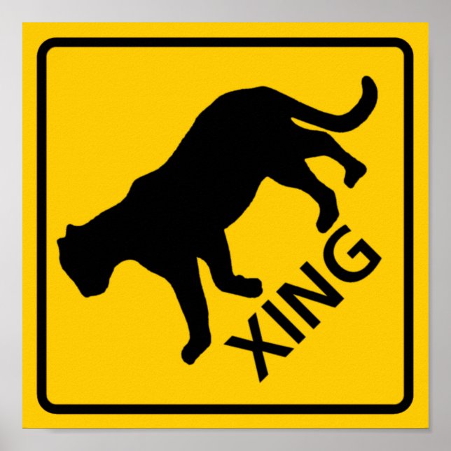 Póster Rótulo Panther Crossing Highway (Frente)