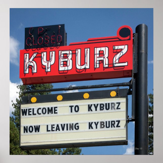 Póster Rótulo para Kyburz, California (Frente)