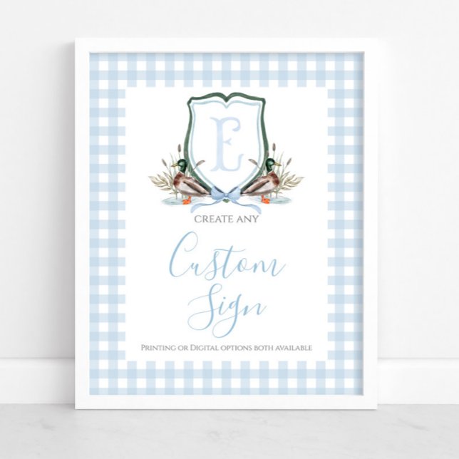 Póster Rótulo Personalizado de Baby Shower del pato azul (Subido por el creador)