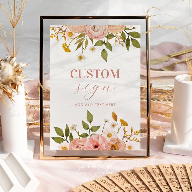Póster Rótulo Personalizado de flores bohemias (Subido por el creador)
