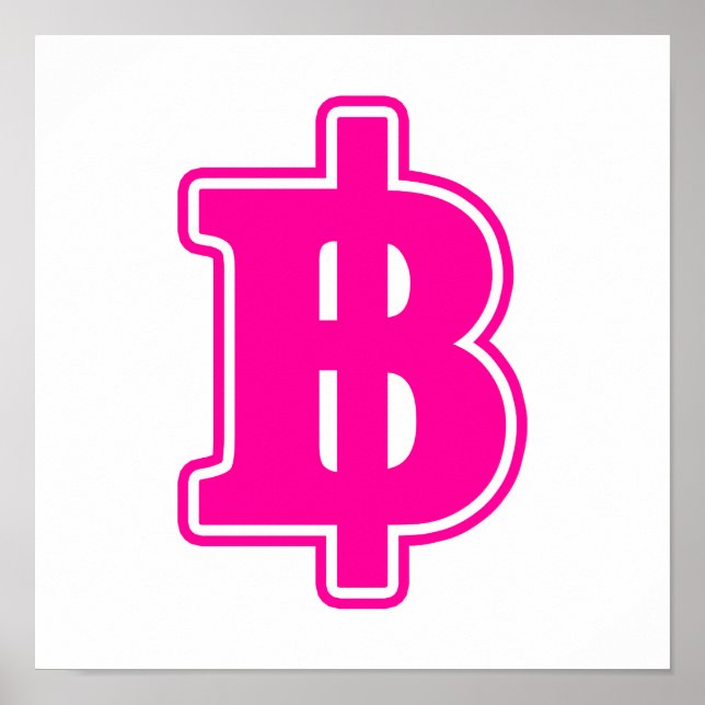 Póster Rótulo PINK BAHT ฿ dinero tailandés ฿ (Frente)