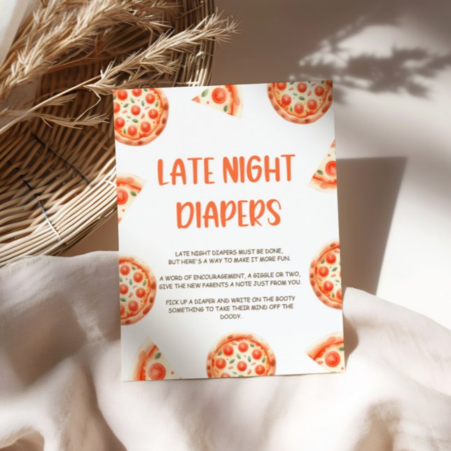 Póster Rótulo Pizza Baby Shower Late Night Diapers (Subido por el creador)