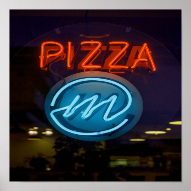 Póster Rótulo Pizza Neon (Frente)