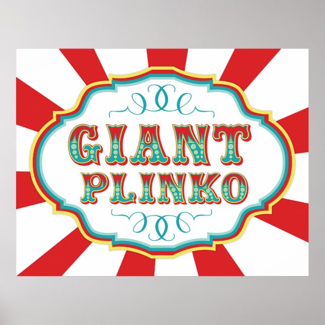 Póster Rótulo Plinko gigante del Carnaval (Frente)