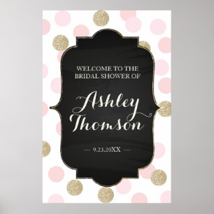 Póster Rótulo Polka Dot Bridal Shower