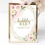 Póster Rótulo Pop Fizz Clink de Rubor Floral Bubbly Bar R<br><div class="desc">Rótulo Pop Fizz Clink de Rubor Floral Bubbly Bar Rosa</div>