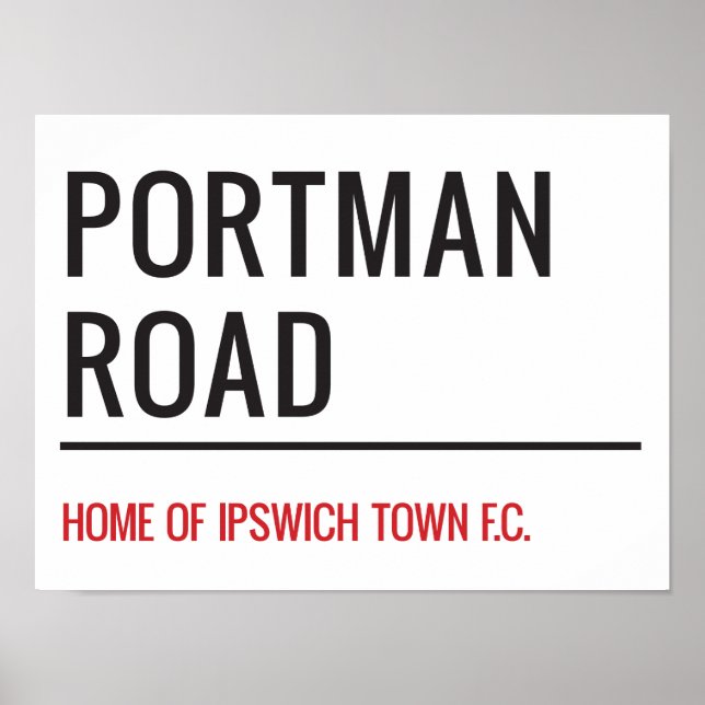 Póster Rótulo Portman Road Street (Frente)
