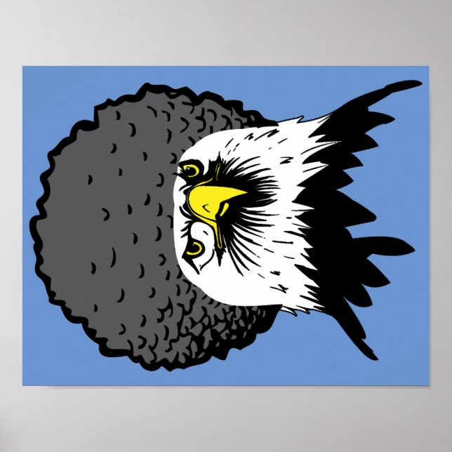 Póster Rótulo Poster afro de águila calva norteamericana (Frente)