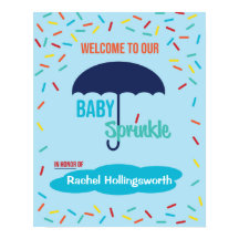 Rótulo Poster de bienvenida de Baby Shower Sprinkl