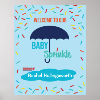 Póster Rótulo Poster de bienvenida de Baby Shower Sprinkl