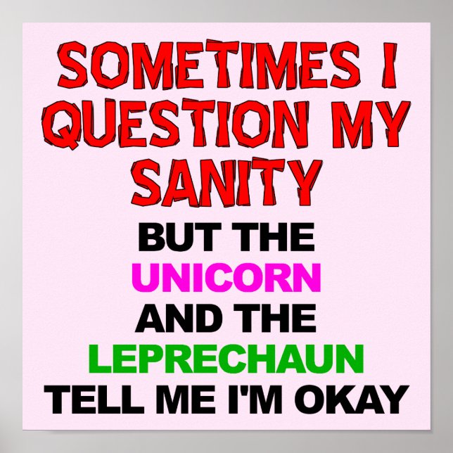 Póster Rótulo Poster divertida de Unicorn Leprechaun (Frente)