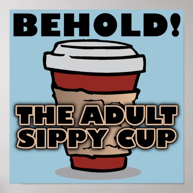 Póster Rótulo Poster divertido de la Copa Sippy para Adul (Frente)
