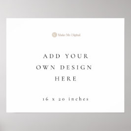 Póster Rótulo Poster horizontal de 20 x 16 pulgadas