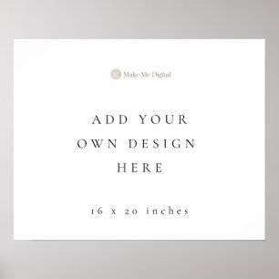 Póster Rótulo Poster horizontal de 20 x 16 pulgadas