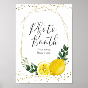 Póster Rótulo principal del limón de compresión Photo Boo