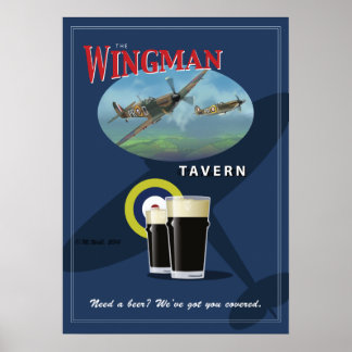 Póster Rótulo pub, "The Wingman Tavern"