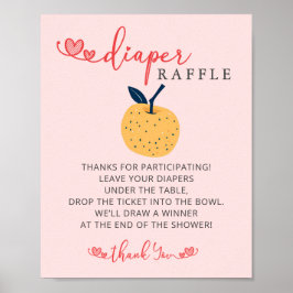Póster Rótulo Raffle De Apple Of My Eye Diaper