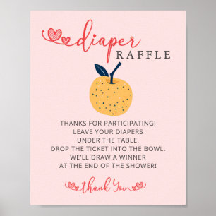 Póster Rótulo Raffle De Apple Of My Eye Diaper