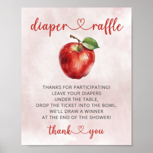 Póster Rótulo Raffle De Apple Of My Eye Diaper