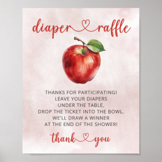 Póster Rótulo Raffle De Apple Of My Eye Diaper