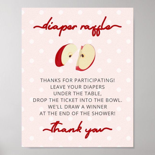 Póster Rótulo Raffle De Apple Of My Eye Diaper (Frente)