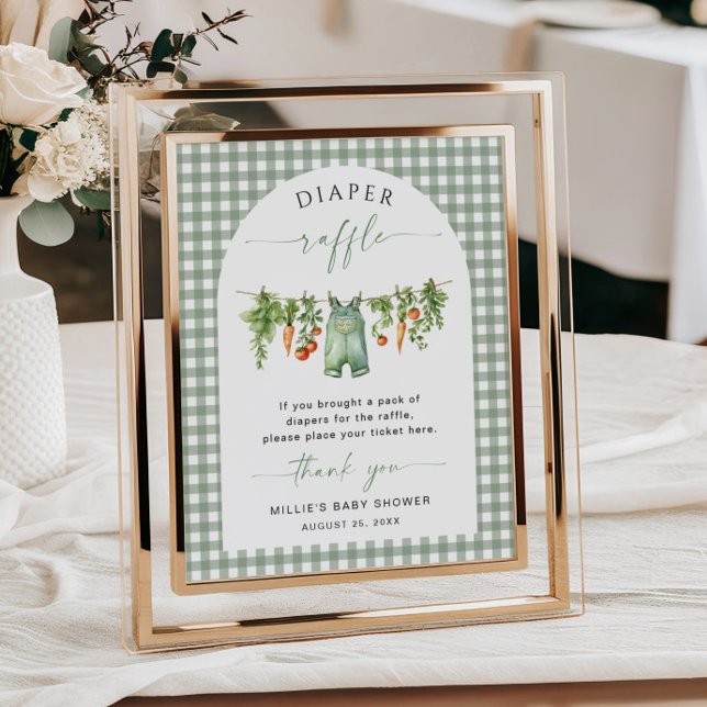 Póster Rótulo Raffle de pañal de cultivo local Sage (Subido por el creador)