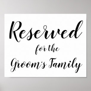 Póster Rótulo reservado - La familia de Groom