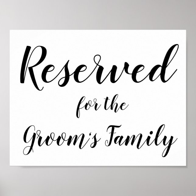 Póster Rótulo reservado - La familia de Groom (Frente)