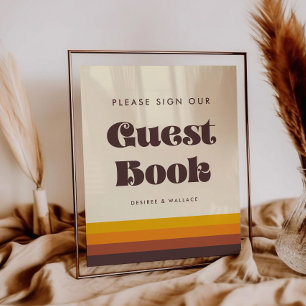 Póster Rótulo retro 60s Vintage nuestro cartel de boda de