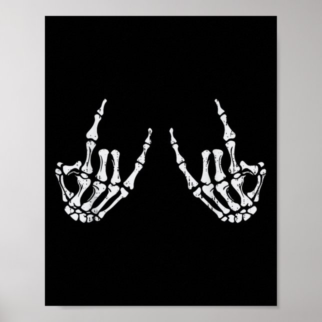 Póster Rótulo Rocker Rock Skeleton Halloween Disstume M (Frente)