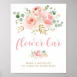 Póster Rótulo Rubor Floral Flower Bar