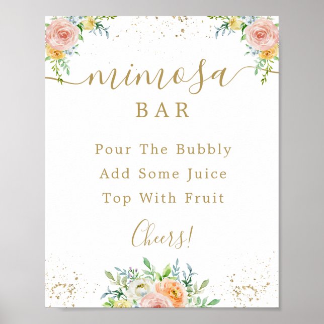 Póster Rótulo Rubor Pink Mimosa Bar (Frente)