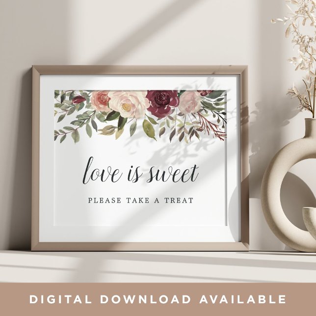 Póster Rótulo Rustic Bloom Boda Dessert Bar (Subido por el creador)