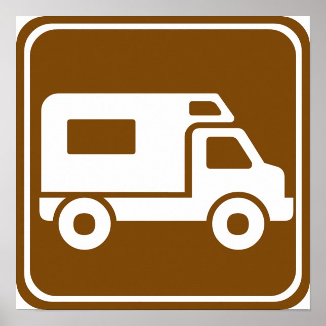 Póster Rótulo RV Campground Highway (Frente)