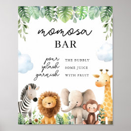 Póster Rótulo Safari Baby Shower Momosa Bar